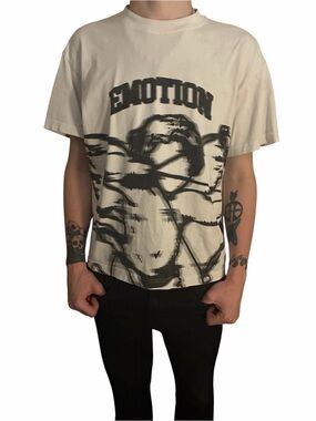 Cream Graphic 'EMOTION' Short-Sleeve Men's T-Shirt